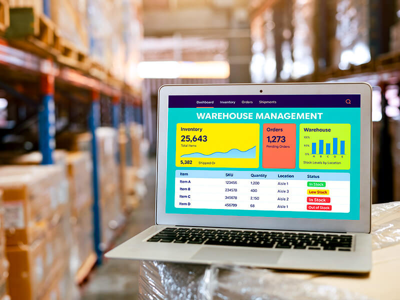 using online warehouse management system (WMS)