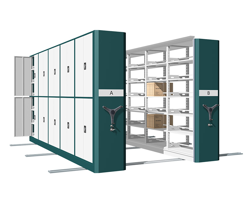 #HYD Mechanical-assist Mobile Shelving（02A)