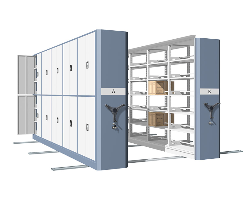 #HYD Mechanical-assist Mobile Shelving（02B)